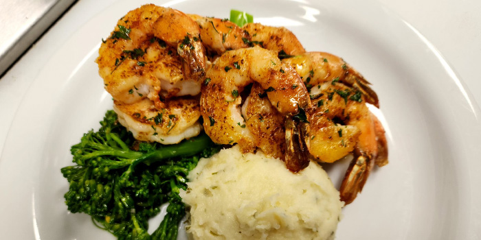 Enjoy the shrimp dinner from Oceans Restaurant